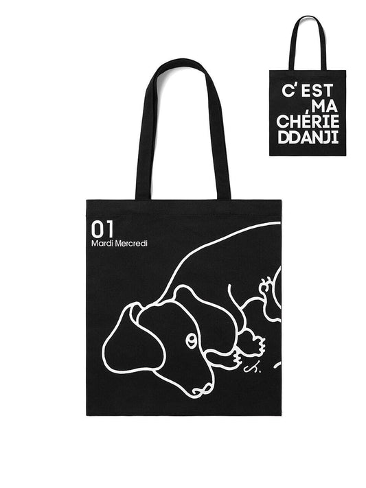 MARDI MERCREDI CANVAS BAG DDANJI CH.01_BLACK WHITE
