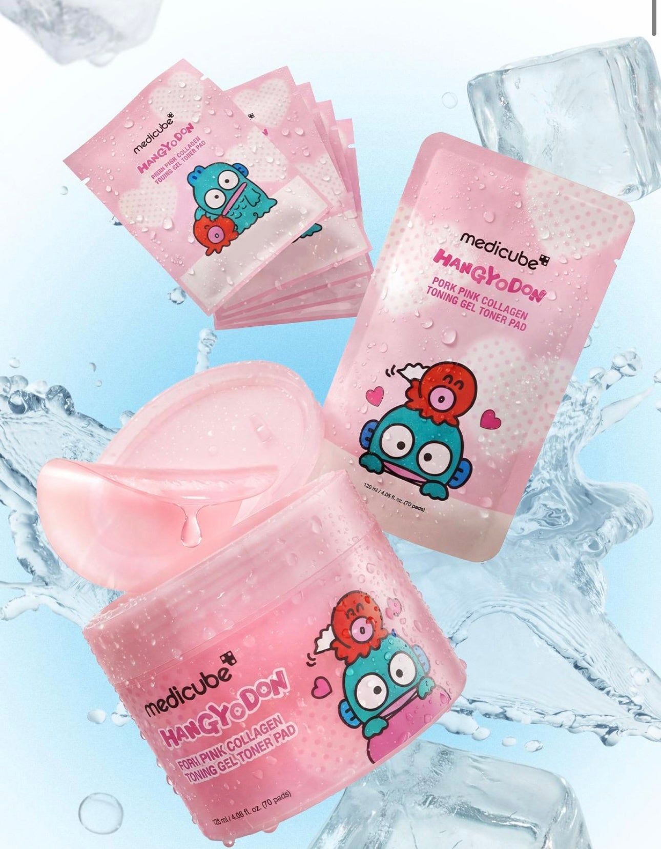 Medicube x 醜魚限定版 PDRN粉紅膠原凝膠爽膚棉🌸| Medicube PDRN Pink Collagen Toning Gel Toner Pad
