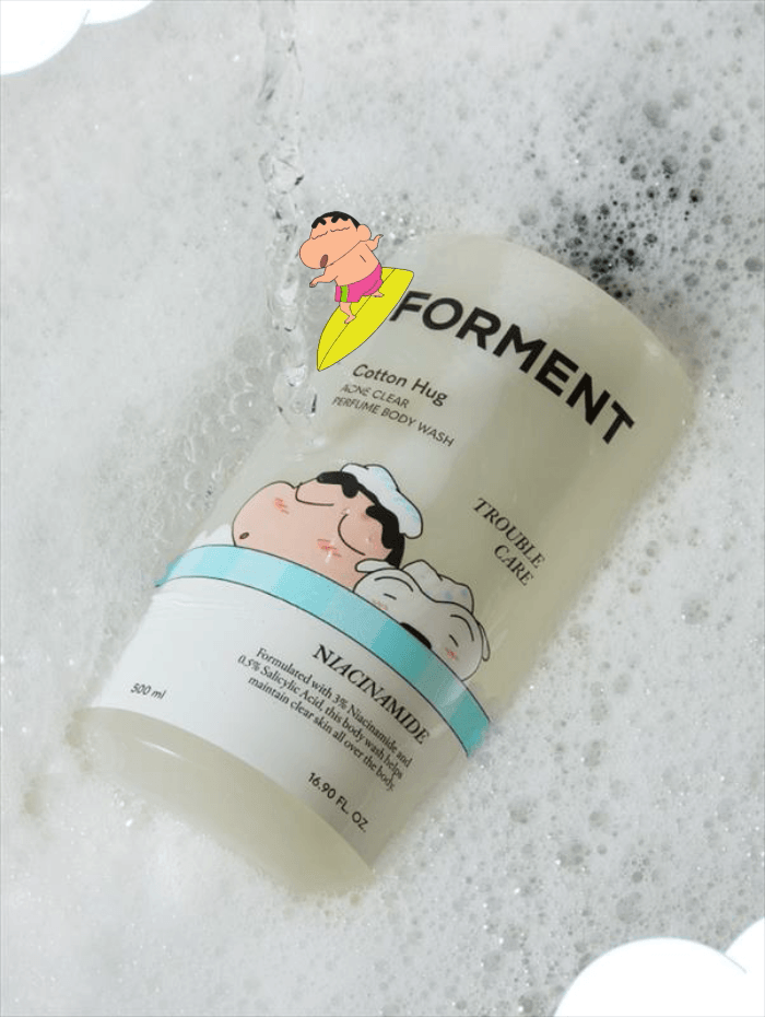 附贈去角質洗澡手套🧼Forment x小新香氛沐浴露·棉花擁抱限定版Crayon Shinchan聯名款