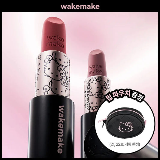 送Kitty收納包✨WAKEMAKE X Hello Kitty Black Edition 聯名彩妝全系列✨Soft Blurring Balm Stick 高級絲絨柔霧唇膏
