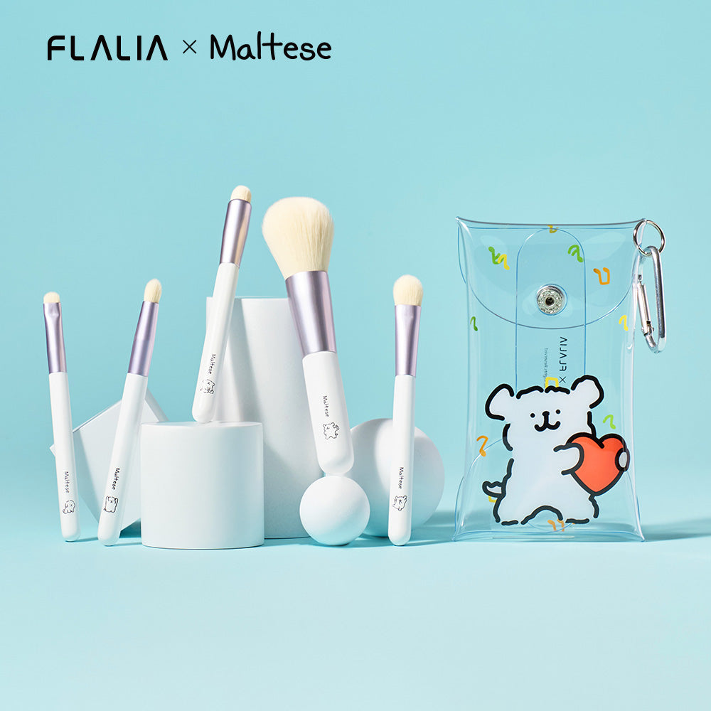 FLALIA X MALTESE 線條小狗化妝掃5件套裝🐶🤍| Maltese Makeup Brush Kit FLALIA X Maltese Edition