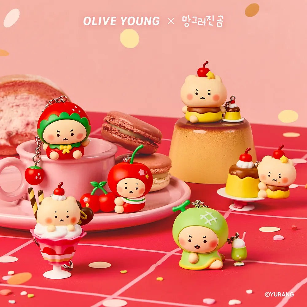 甜美聯名韓國人氣角色土豆熊x OLIVE YOUNG隨機盲盒掛件鑰匙扣✨