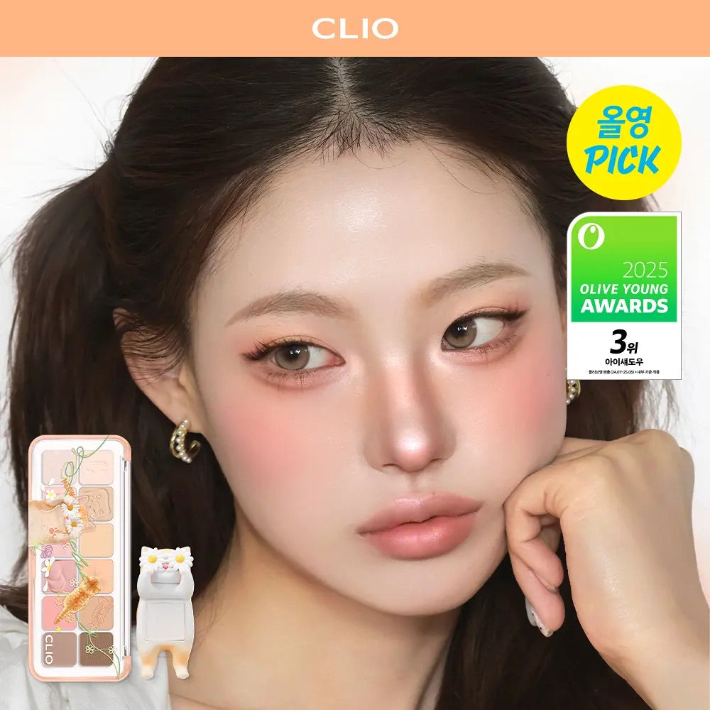 絕美斷貨王華麗回歸🐾貓奴們請尖叫😍 CLIO 萌萌貓咪十二色眼影盤🐈 CLIO Pro Eye Palette Air |  送超可愛短毛橘貓立體亞克力裝飾