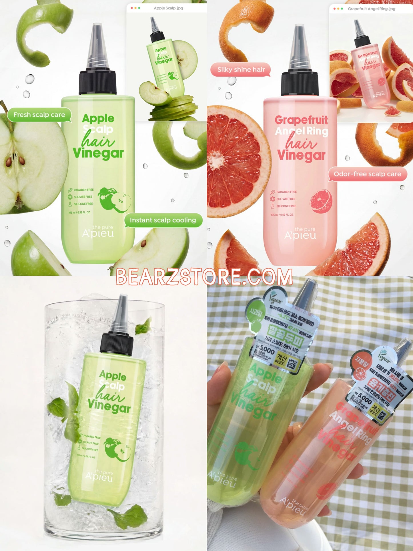 告別油頭味⭐️Apieu頭皮去異味果汁液態護髮醋🍊🍏 Apieu Scalp Hair Vinegar✨