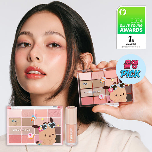 送腮紅液&PC狗特別版✨WAKEMAKE Soft Blurring Eye Palette 16色眼影盤 限量套裝♡