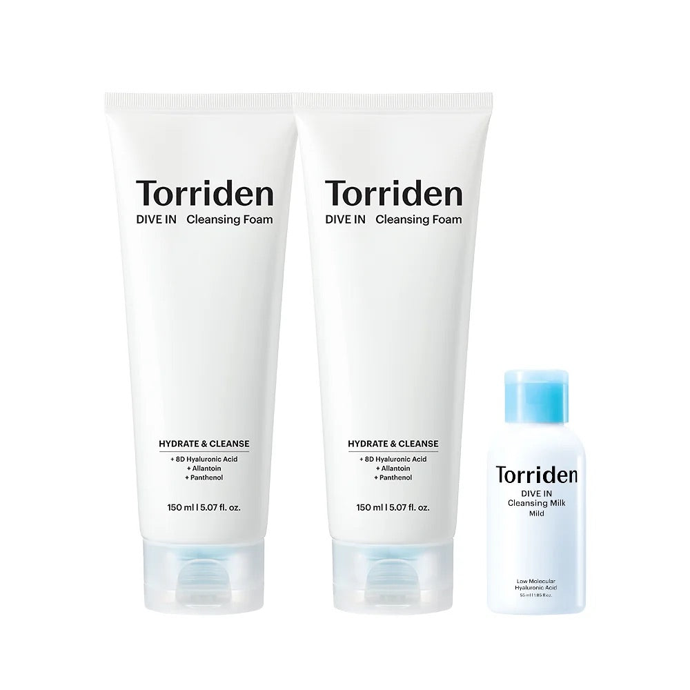 多送55ml洗面奶✨Torriden 弱酸性低分子透明質酸洗面套裝 Dive-In Low Molecular Hyaluronic Acid Cleansing