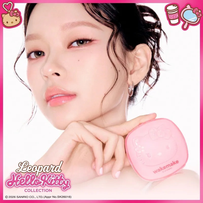 WakeMake Leopasd Hello Kitty Collection Skin Perfecting Cover Cushion 貼服零毛孔光澤氣墊粉底🤍