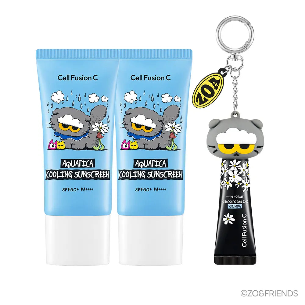 送10ml + Zoa Friends 匙扣 ✨Cell Fusion C x  Zoa Friends 清爽涼感水潤防曬💦| Cell Fusion C Aquatica Cooling Sunscreen SPF50+ PA++++
