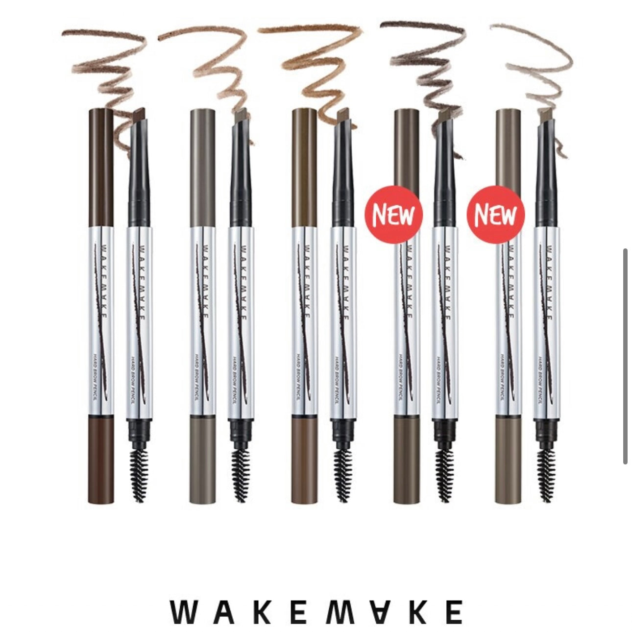 Wakemake自然斜角眉筆1+1套裝WAKEMAKE - Natural Hard Brow Pencil 5 Colors 🪄
