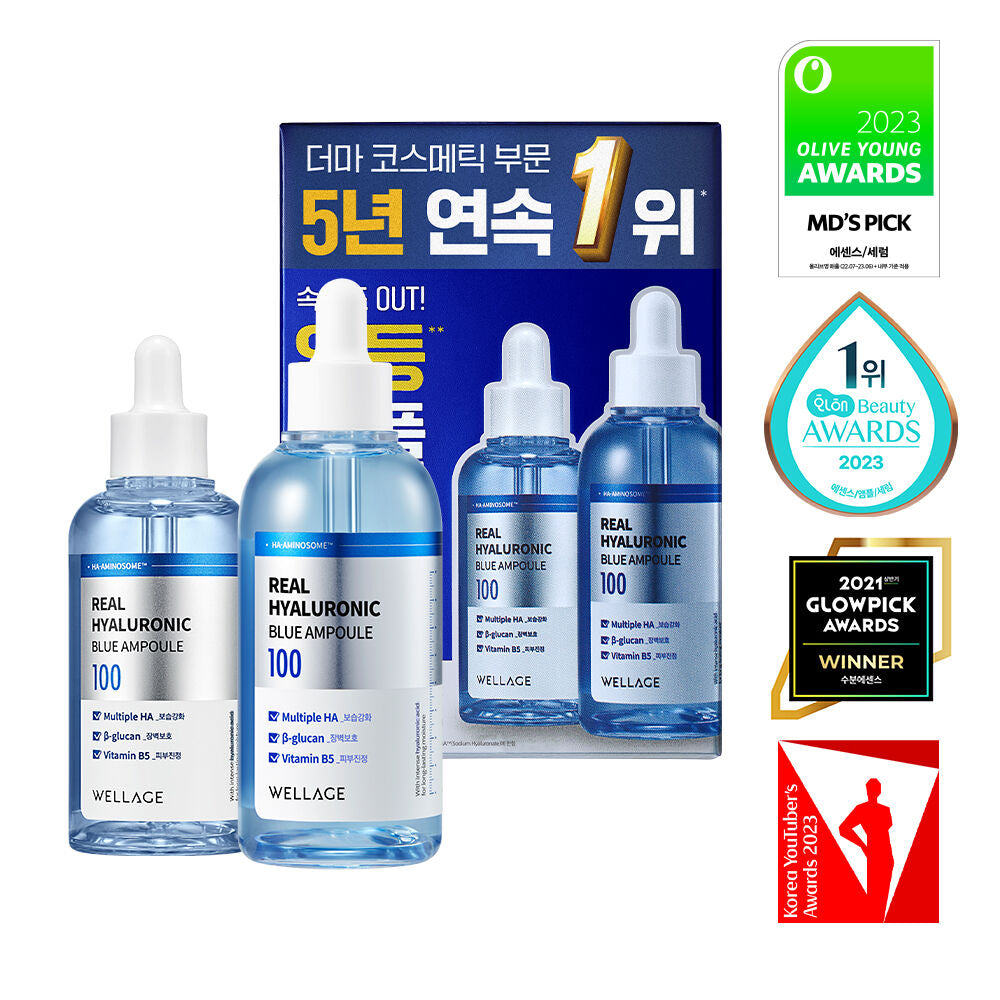 Wellage透明質酸保濕精華| WELLAGE Real Hyaluronic Blue Ampoule 