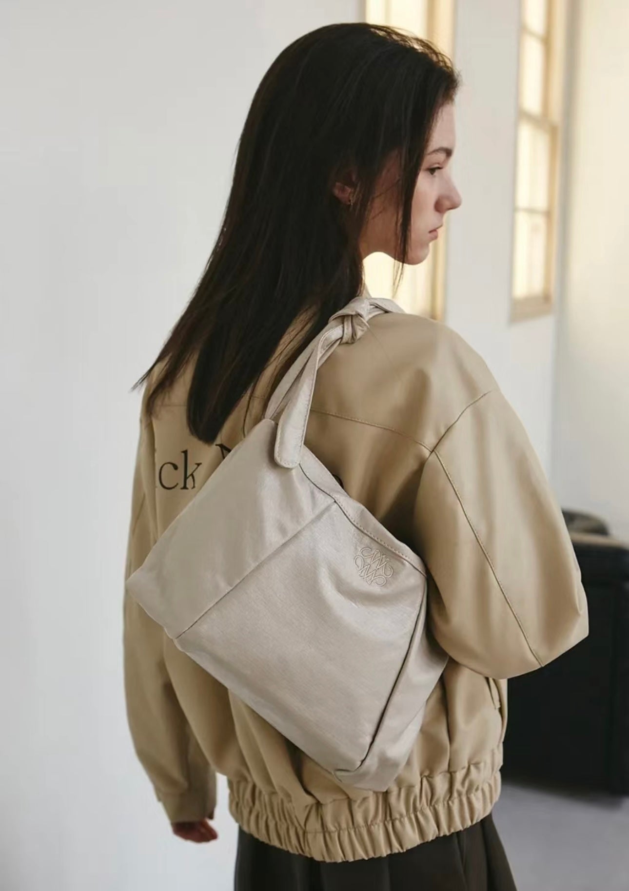 限時3折🇰🇷NICK NICOLE SQUARE SHOULDER BAG 皮質綁帶兩用包包🖤