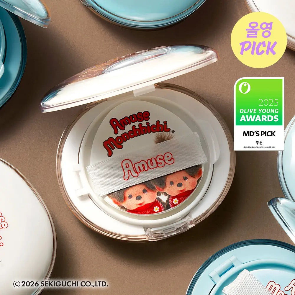 Amuse x Monchhichi 限定版💫 AMUSE 陶瓷肌微霧光氣墊CERAMIC SKIN PERFECTOR CUSHION SPF 40+ PA++💖