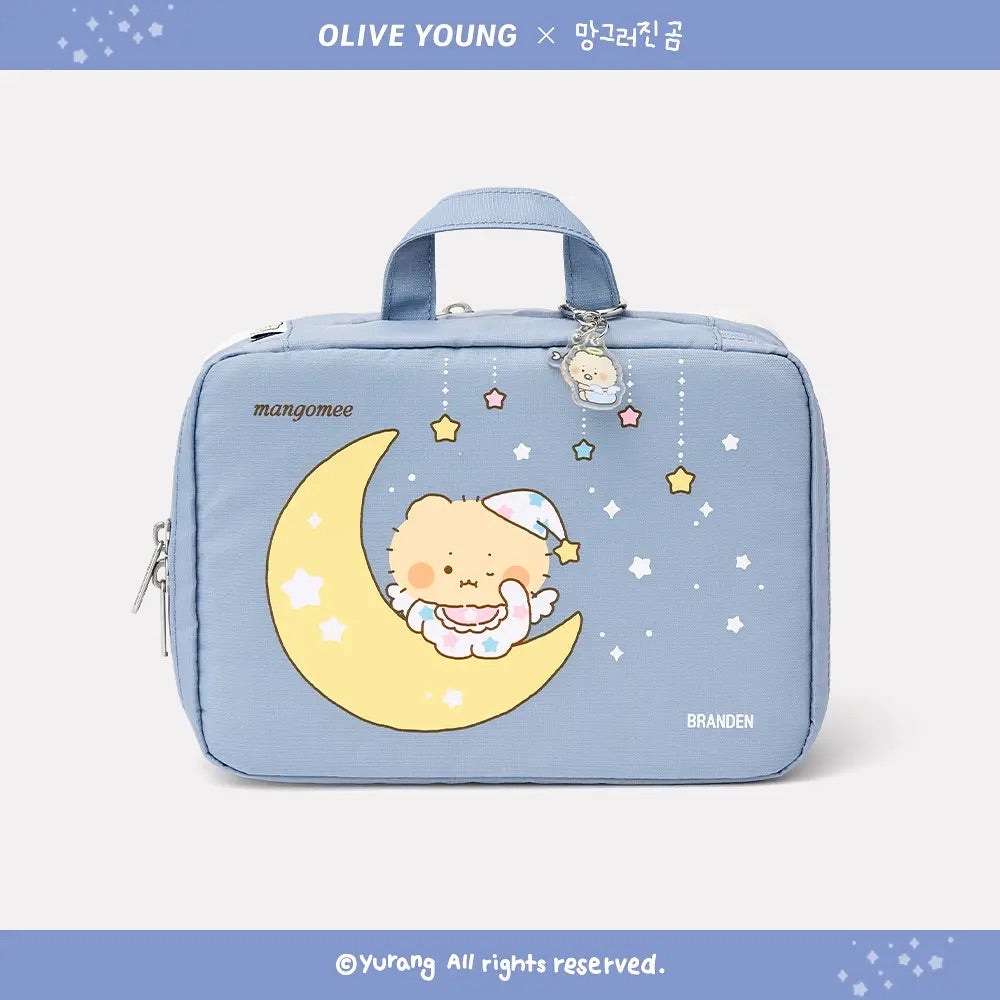 BRANDEN x土豆熊 擴容美妝收納包 2色可選（淺米色/天空藍）✨