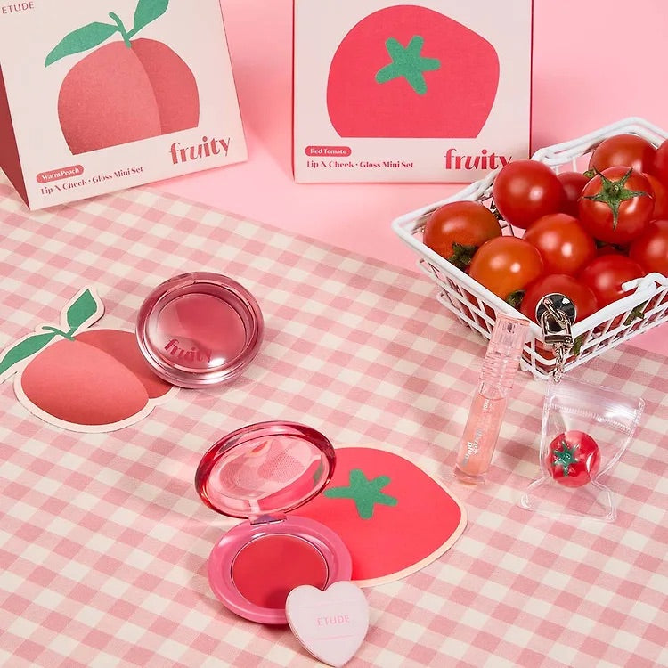 送mini唇釉 + 矽膠唇刷 ✨Etude 水果唇頰霜Fruity Lip & Cheek Blur Balm💕