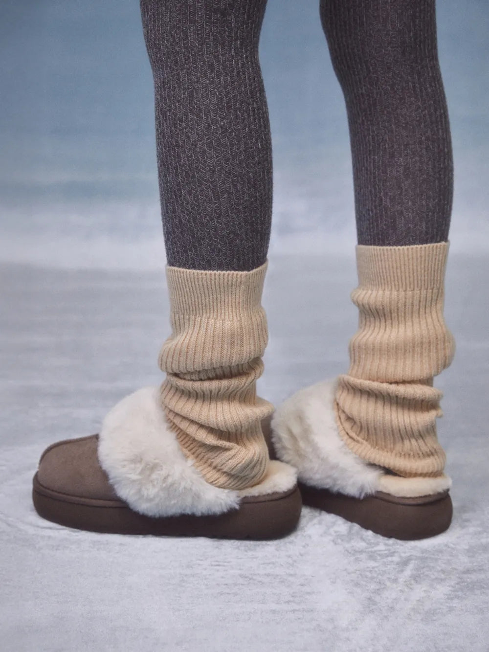 韓國品牌Shoopen 麂皮暖感兩用毛毛拖鞋🤎