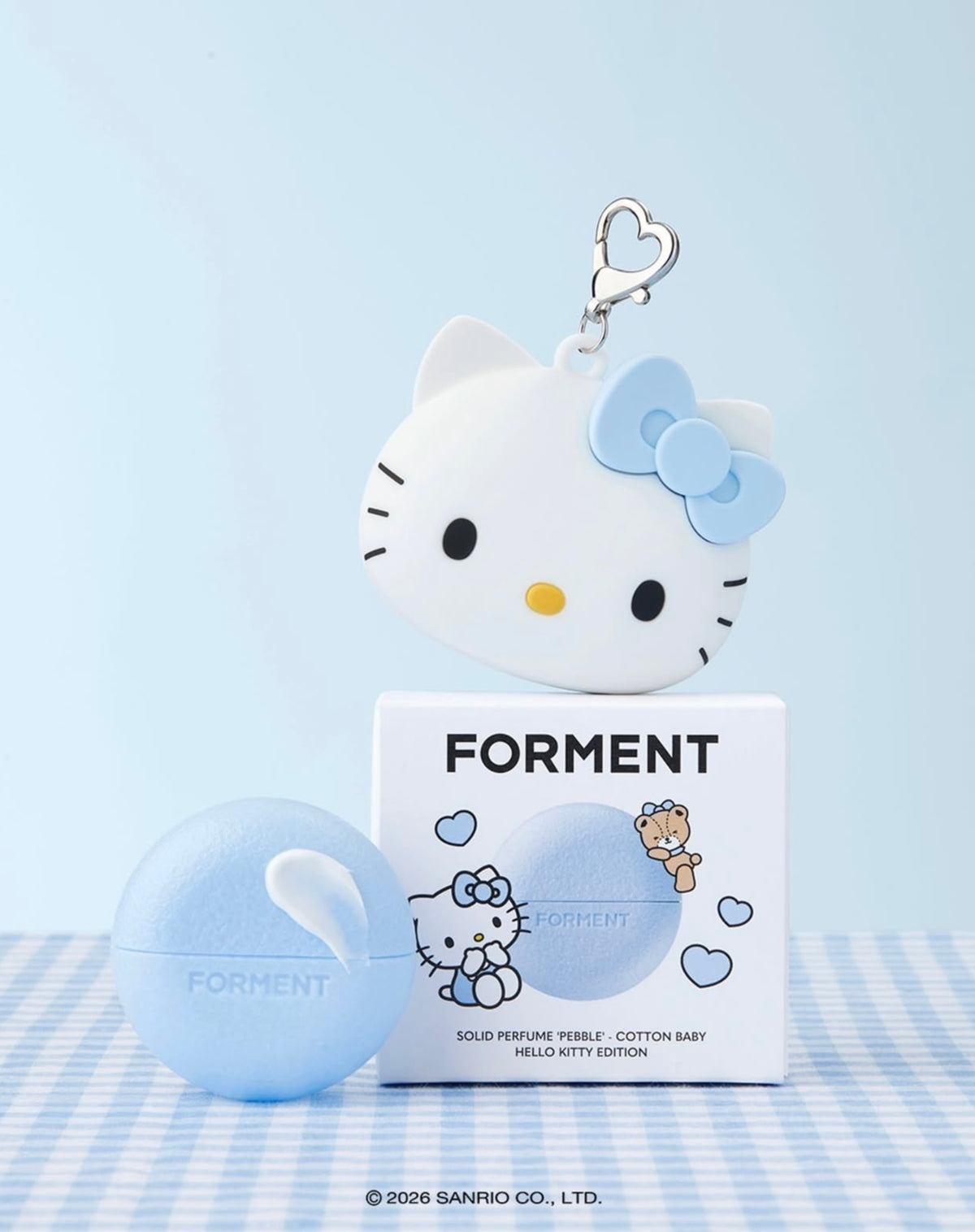 送立體矽膠鑰匙圈保護套 🎀 少女心爆棚！FORMENT x Hello Kitty 聯名限定隨身固體香膏🎀