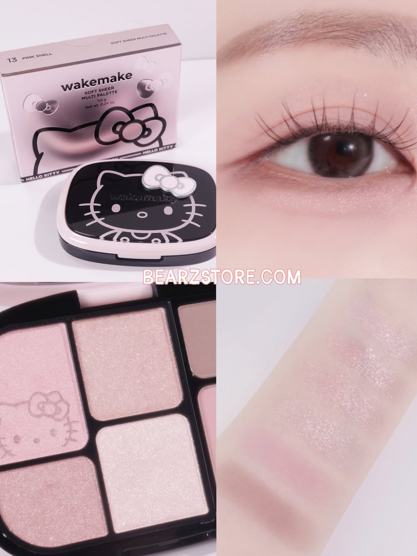 🖤 WAKEMAKE X Hello Kitty Black Edition 聯名彩妝全系列✨ 🖤 6色多用途綜合盤 Soft Sheer Multi-Palette