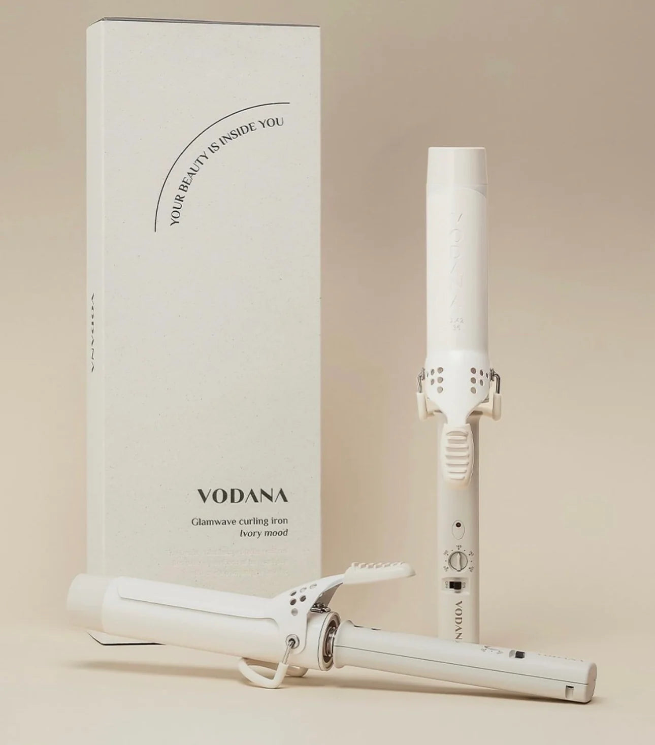 打造溫柔女神水波紋🙋🏼‍♀️VODANA Glam Wave Curling Iron 36mm - #Ivory Mood 陶瓷負離子捲髮棒 限量版象牙白🤍