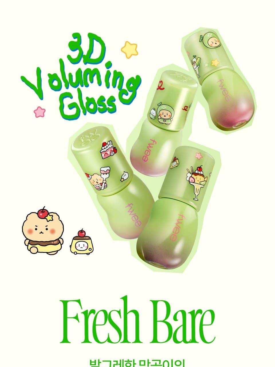 附送土豆熊舒壓捏捏球🐻Fwee x 土豆熊3D 豐盈水光唇釉聯名限定3D Voluming Gloss