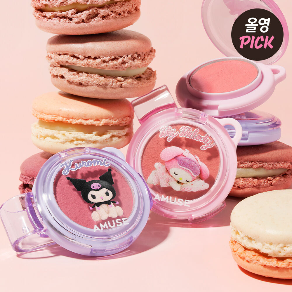 送匙扣+ 角色貼紙 ✨AMUSE X MY MELODY & KUROMI POWDER LIP&CHEEK多用途唇頰霜🎀