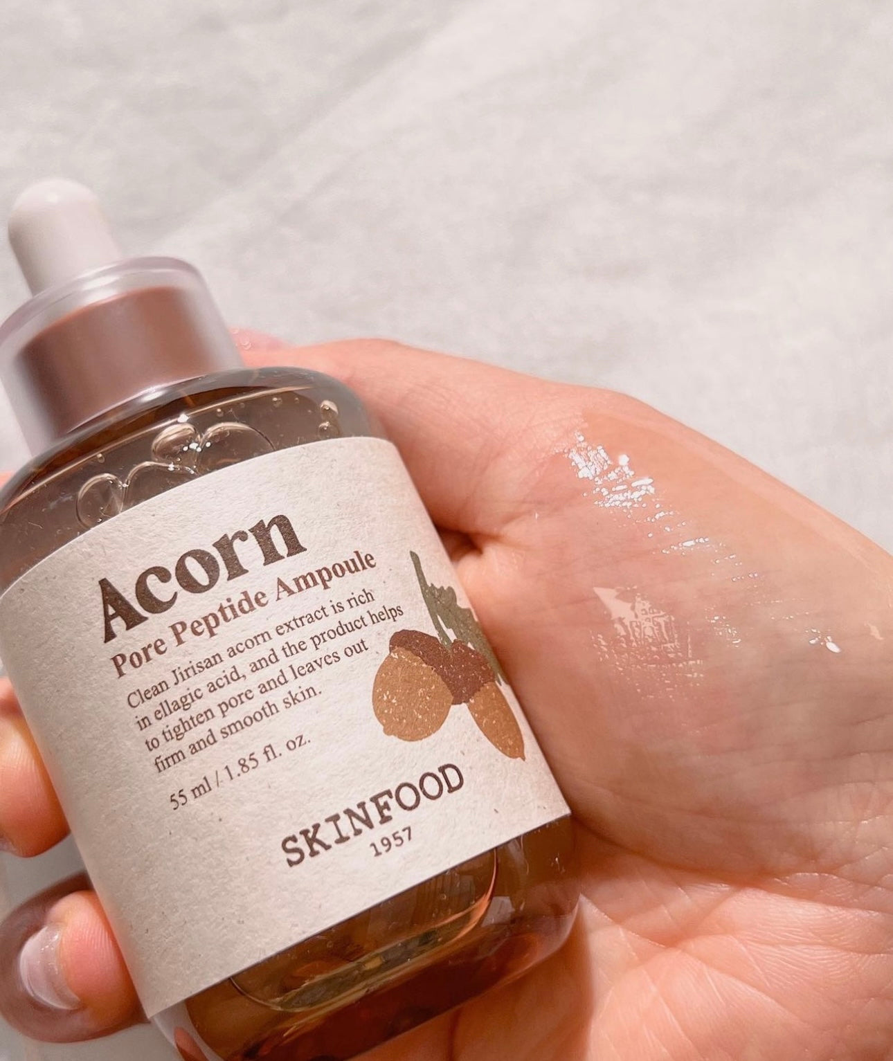 改善毛孔粗大🌟| Skinfood Acorn Pore Peptide Ampoule 櫟果收毛孔提亮消炎鎖水鎮靜精華55ml🌰🐿️