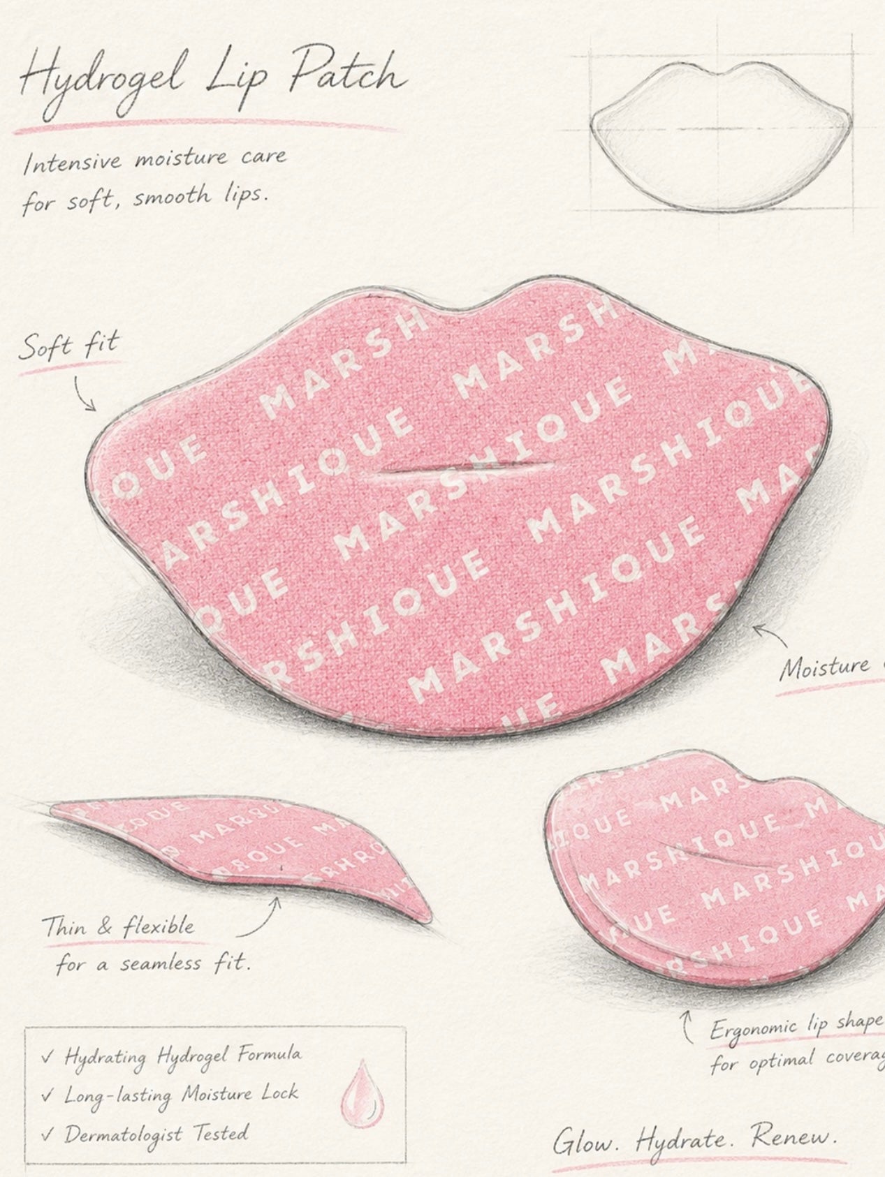 Marshique 醫美級 PDRN 水凝膠時光逆齡唇膜🫦 Marshique PDRN Hydrogel Lip Patch✨