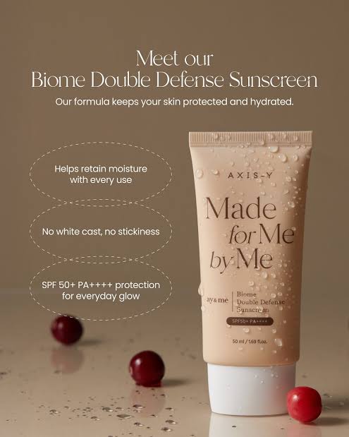 AXIS-Y Biome Double Defense 高效防禦防曬霜SPF50+ PA++++☀️