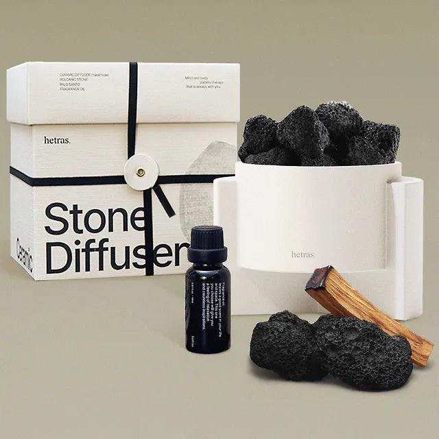 極具儀式感💫 推薦入手！HETRAS 空間療癒陶瓷石香薰套裝| 無火香薰 、自然香氣 、極簡生活✨| HETRAS Premium Ceramic Stone Diffuser Set