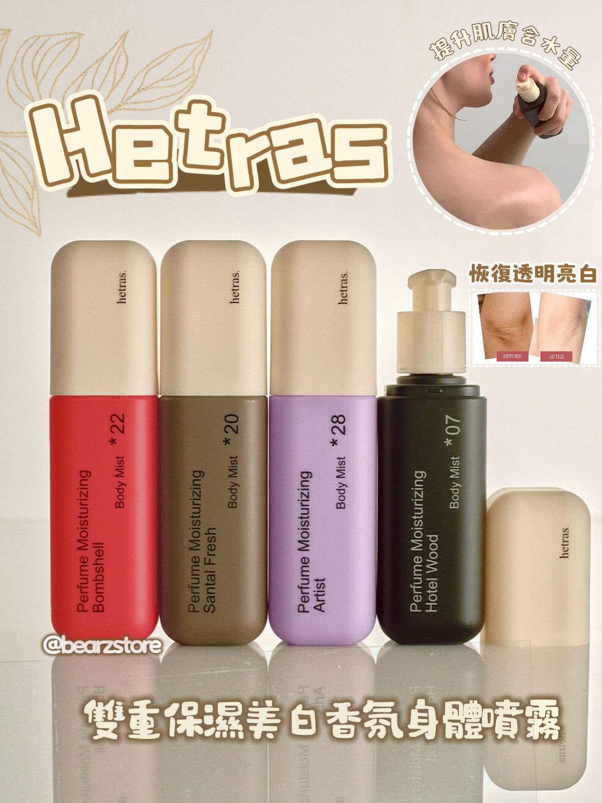 G-Dragon 愛用品牌🌼Hetras 雙重保濕美白香氛身體噴霧💧| Hetras Double Shot Perfume Body Mist