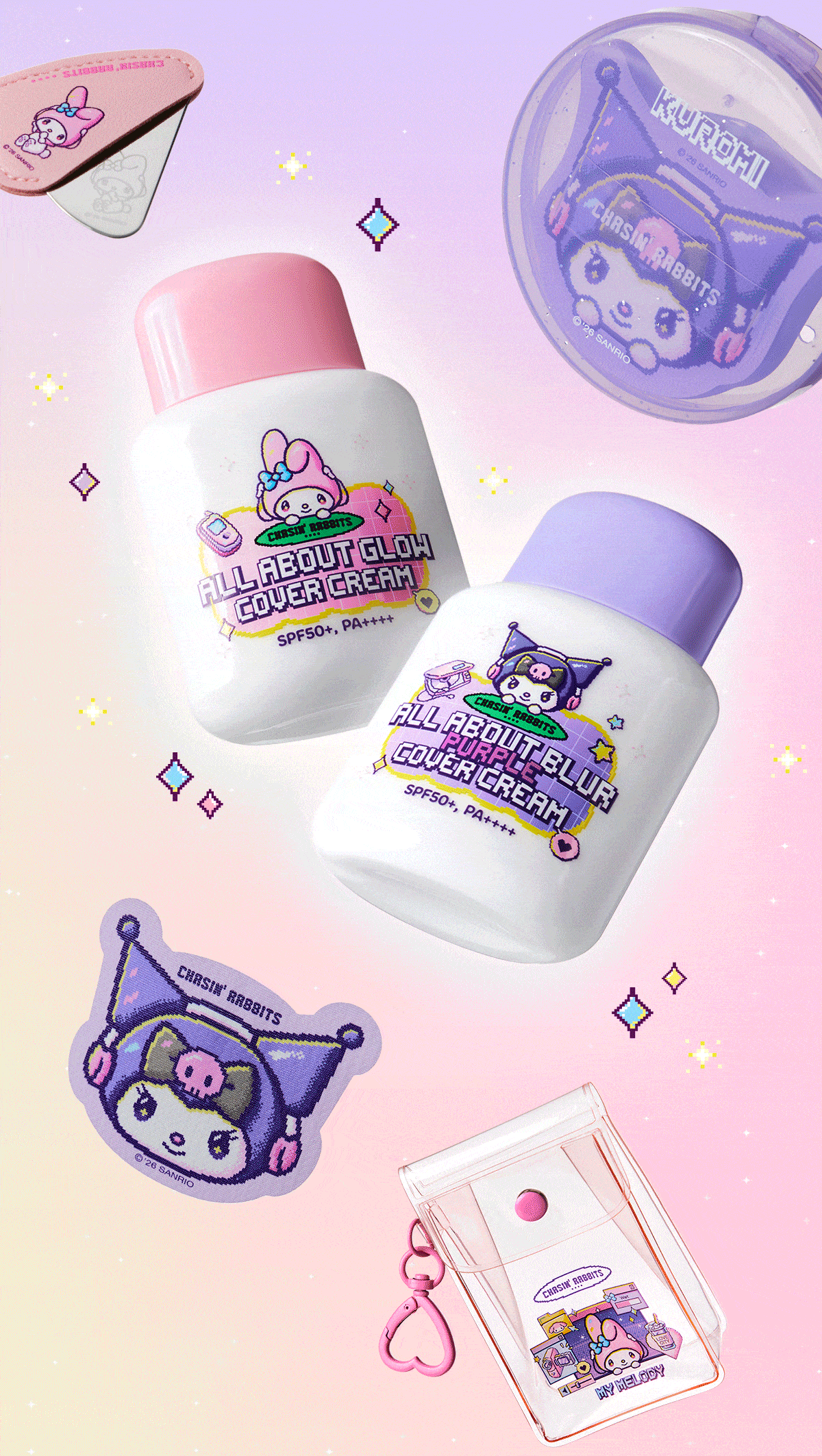 🎀 Sanrio限定聯名CHASIN RABBITS 追幸兔素顏遮瑕霜（水光/柔焦紫） 💖