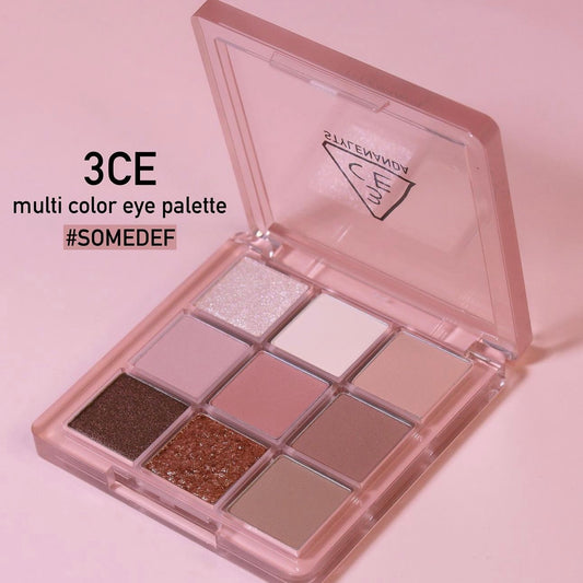 自留✨神秘感🔮 3CE 低飽和芋碎鑽偏光九宮格眼影盤|3CE Multi Eye Color Palette Some Def💜