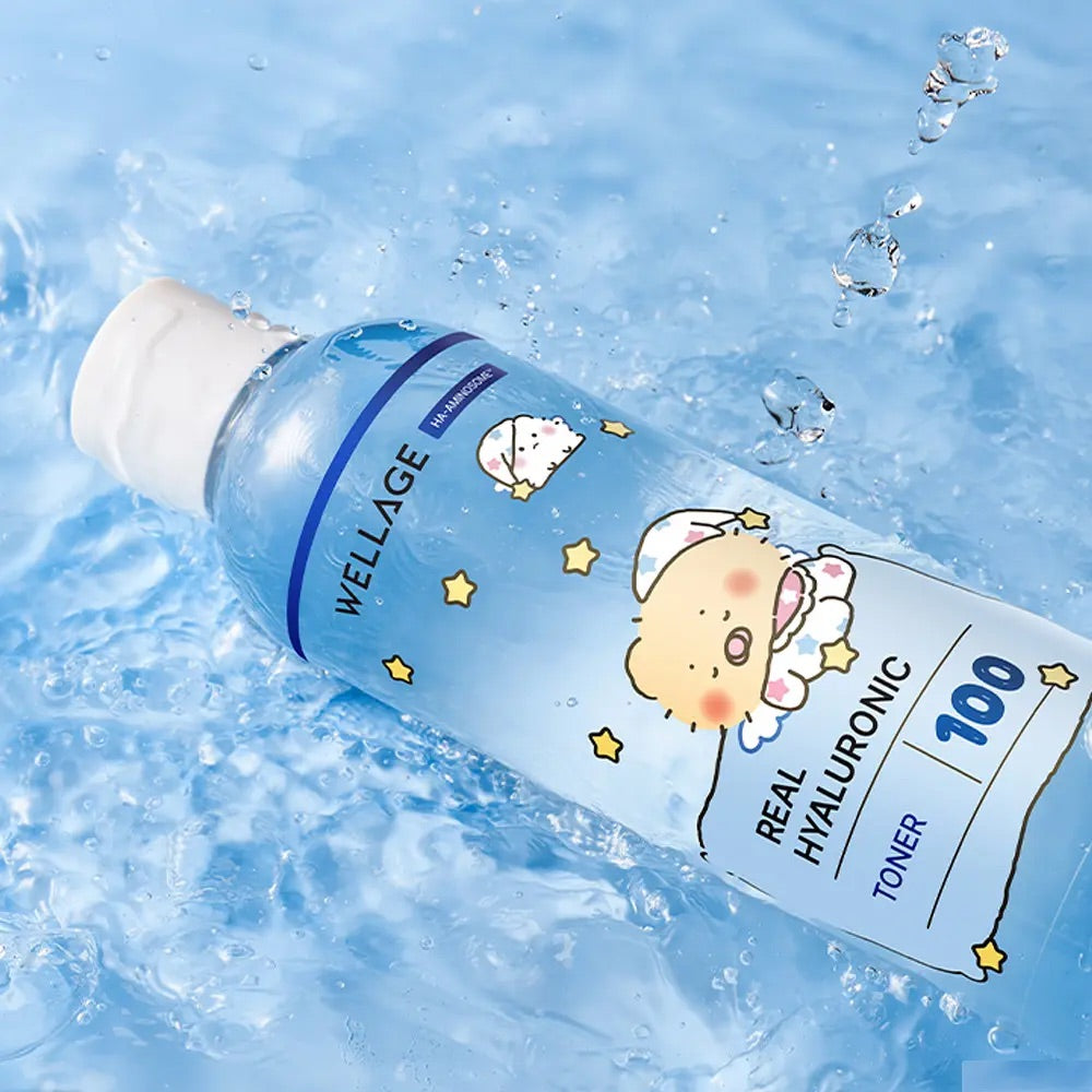 送60片濕敷棉片💫滲透皮膚真皮層✨| Wellage x 土豆熊限量版100%高純度透明質酸深層保濕爽膚水💦|Wellage Real Hyaluronic 100 Toner