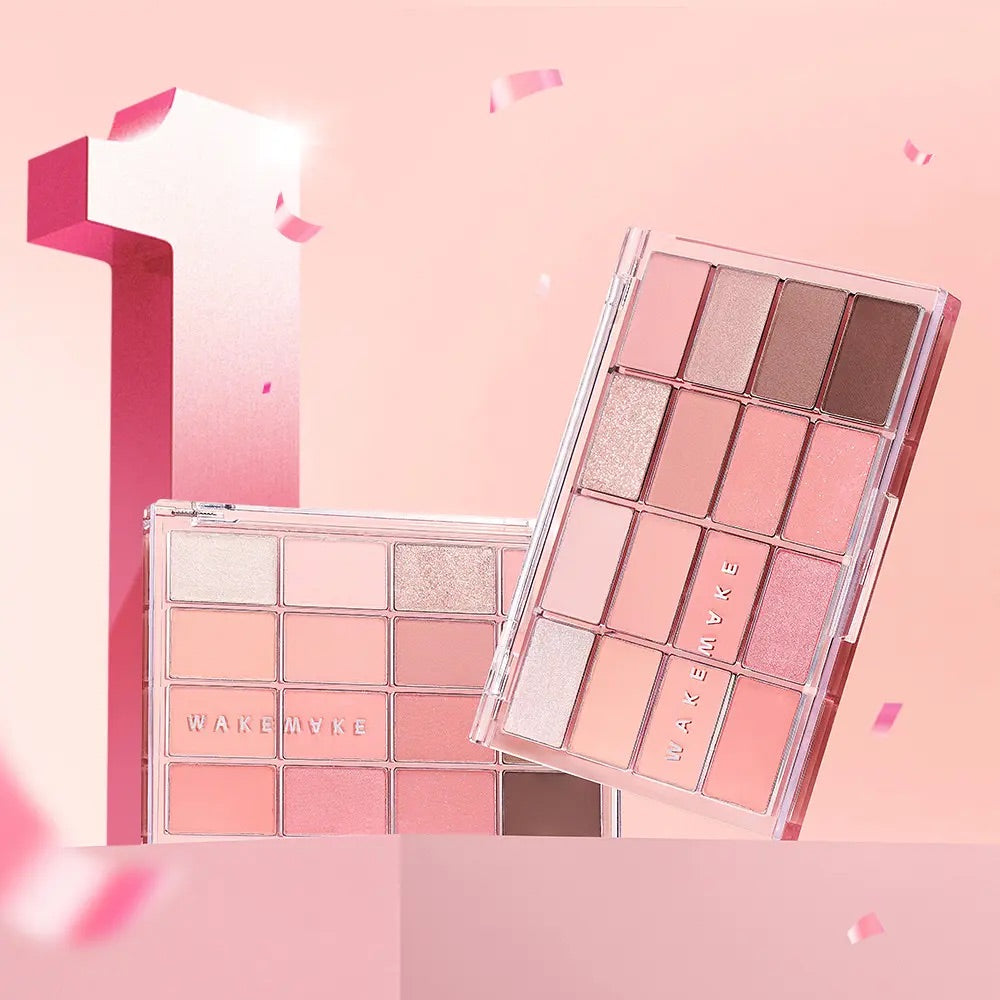 送萬用霜 ✨WAKEMAKE Soft Blurring Eye Palette 16色眼影盤 限量套裝♡
