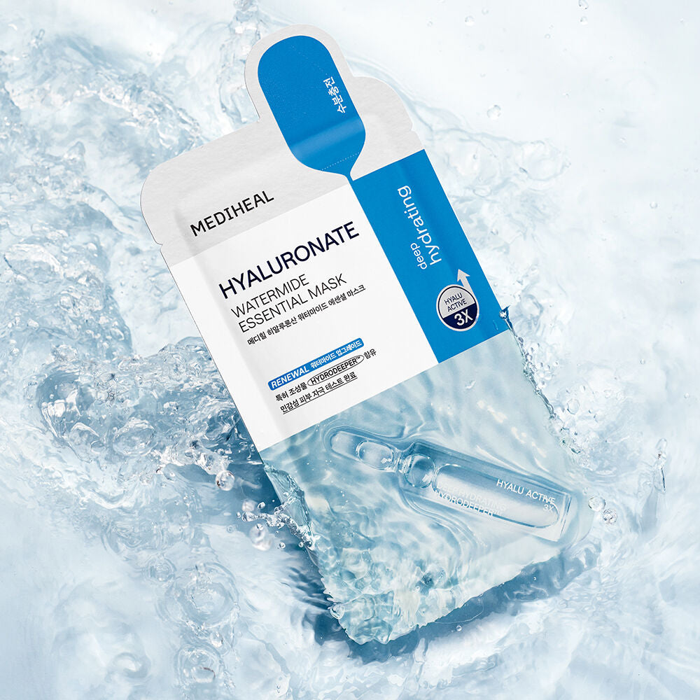 Mediheal 3X深層保濕水潤精華純素面膜💧| 獲GlowPick獎項🏆|Mediheal Watermide Essential Mask