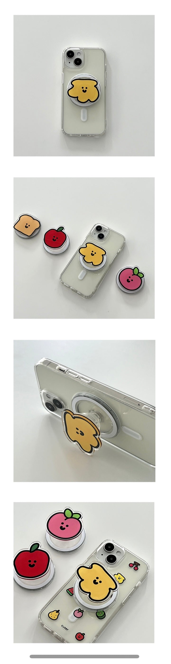 韓國文創人氣品牌CUTER Magsafe Tok塗鴉線條系列亞克力磁吸氣囊手機支架·蕉皮🍌