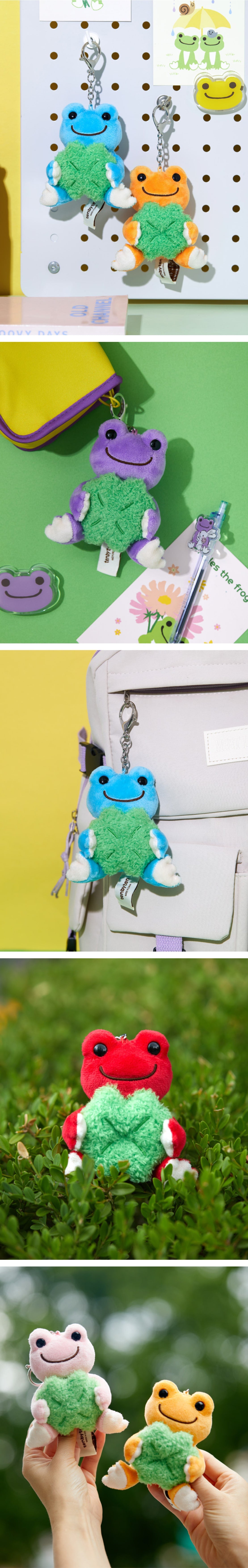 Pickles the frog 8CM CLOVER PLUSH KEYRING💚