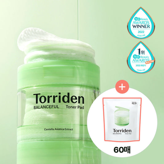 Torriden 積雪草純素舒緩控油爽膚棉片1+1套裝| Torriden Balanceful Cica Toner Pad🌿