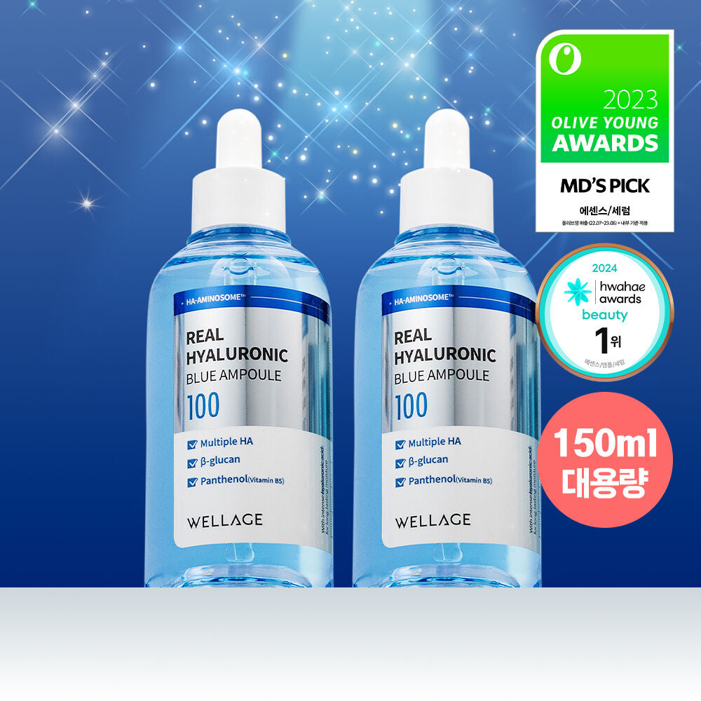 Wellage透明質酸保濕精華| WELLAGE Real Hyaluronic Blue Ampoule💦