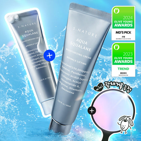 送手拎鏡✨從內到外都補到水 | S.Nature 角鯊烷鎮靜補濕水分面霜 S.Nature Aqua Squalane Moisturizing Cream 🌊