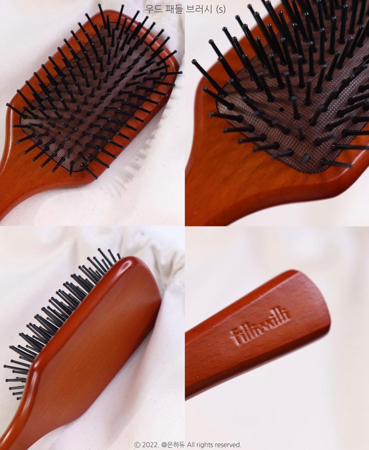 Fillimilli Wood Paddle Brush木質護理頭皮蓬鬆髮根氣墊造型梳 | 蓬松＋減少掉髮💫
