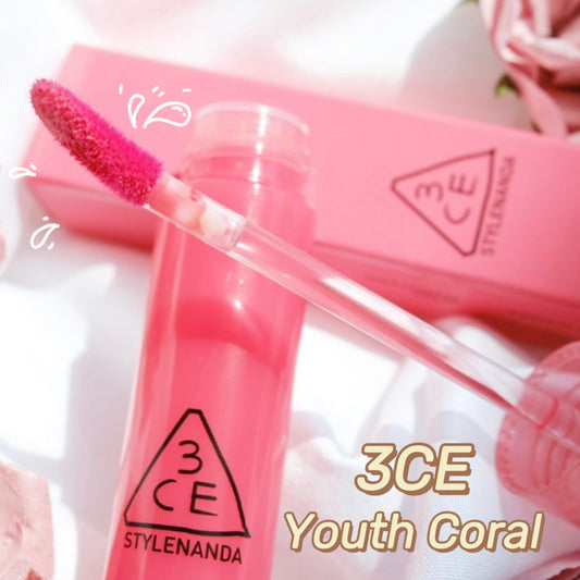 朝氣珊瑚色| 3CE SYRUP LAYERING TINT 水光果漿唇釉Youth Coral🪸